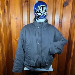 Weather-Rite L Workwear Utility Jacket Black Insulated Cotton Canva
